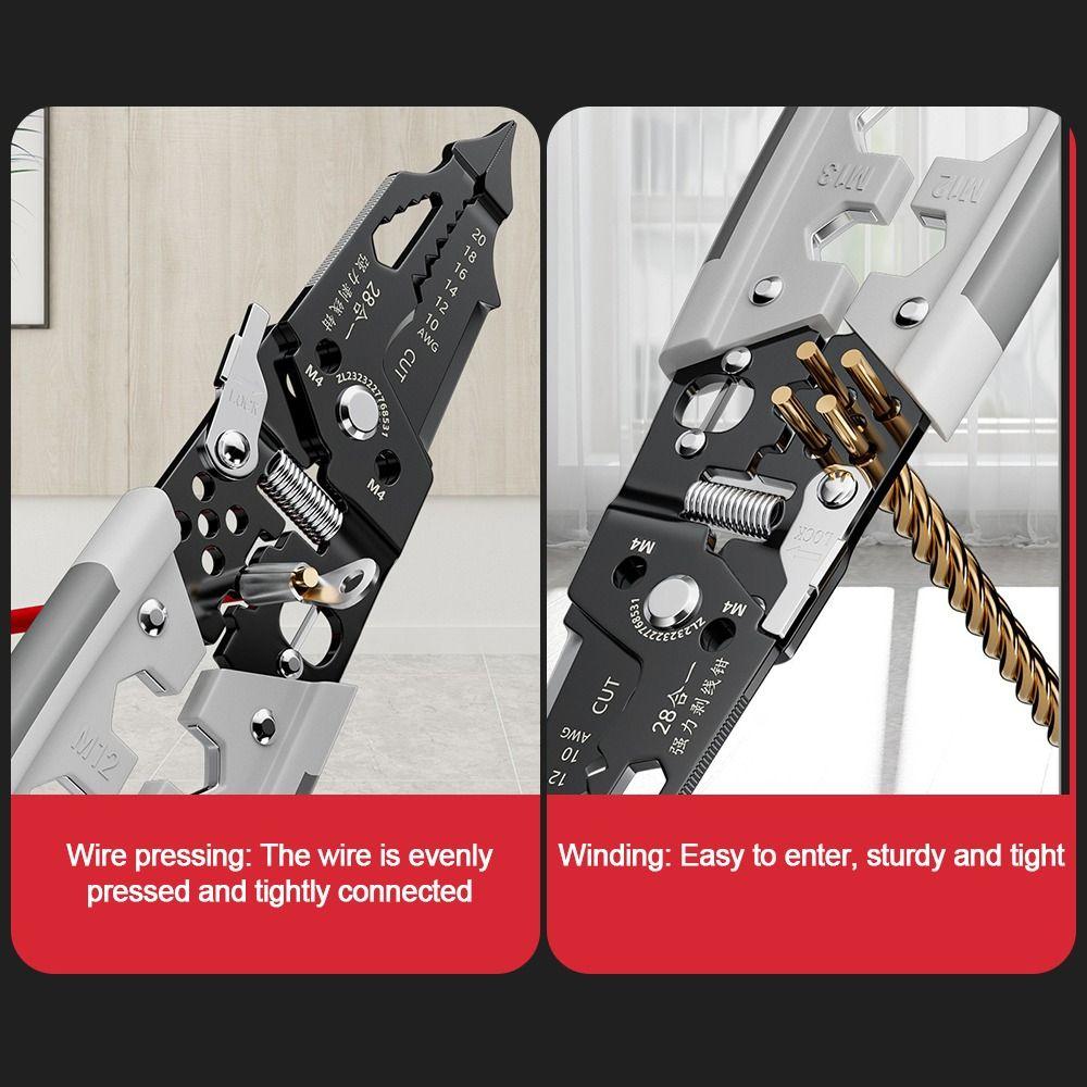 Useful Metal Wire Stripper Ergonomic Handle Multi-function Crimpper Electricians Hand Tools Wireman Maintenance Tool