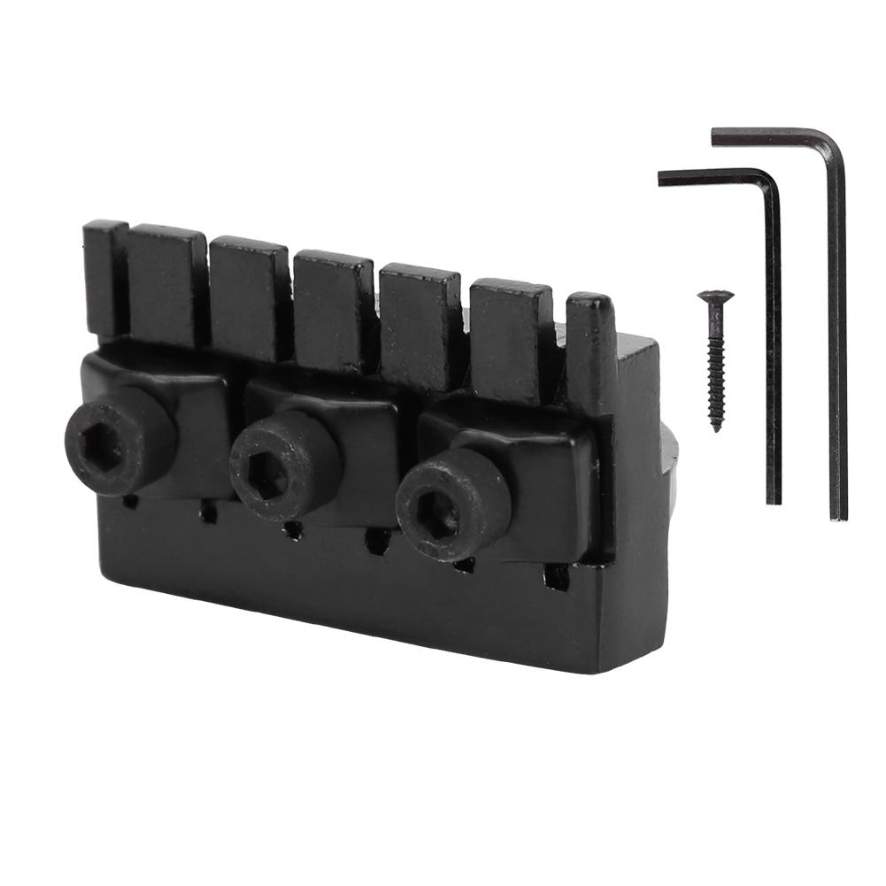 Dado di Bloccaggio in Lega di Zinco per Chitarra Elettrica Senza Testa Set Dado di Bloccaggio Nero con Chiave a Vite
