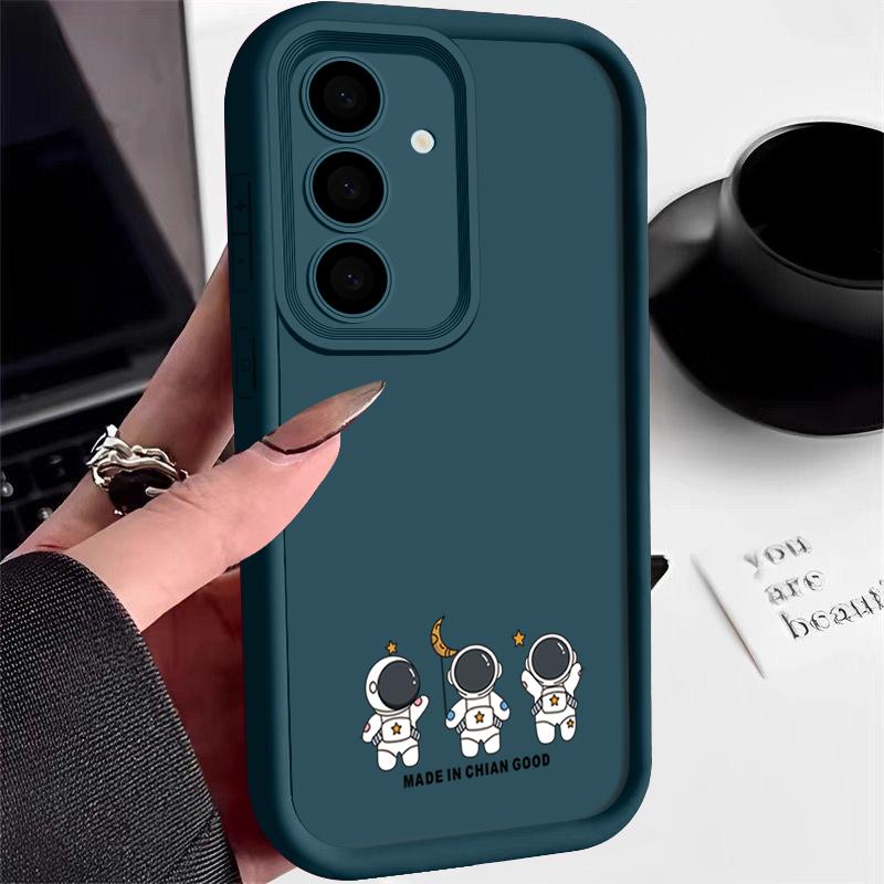 Little Astronaut Print Soft Shockproof Phone Case For Samsung S25 Ultra S24 FE S23 Plus S22 A56 A36 A16 A55 A06 A05 A15 A35 A54 Matte TPU Bumper Cover