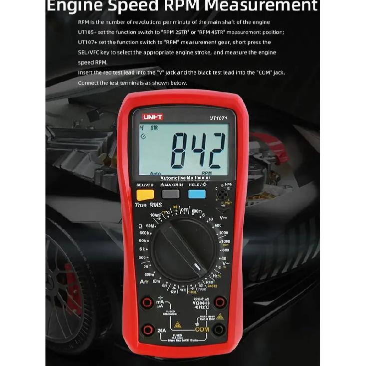 UNI-T Digital Multimeter UT105+ UT107+ True RMS VFC AC DC Temperature Frequency Duty Cycle Diode Triode Automotive Multimeter