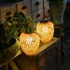 Solar Bamboo Weaving Lantern Waterproof 600 mAh Chinese Lantern Lights LED Garden Decorative Light Warm Light