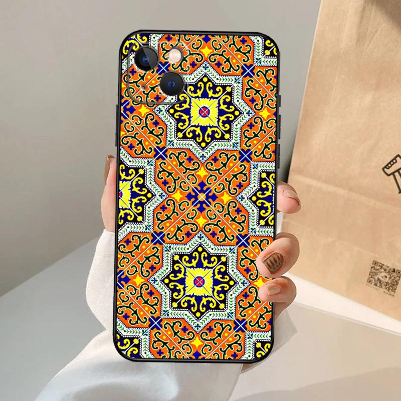 Moroccan Mosai Tile Pattern Phone Case For iPhone 17 Air 16 15 14 11 12 13 Pro Max 12 13 mini 15 16 Plus 16e Cover Coque