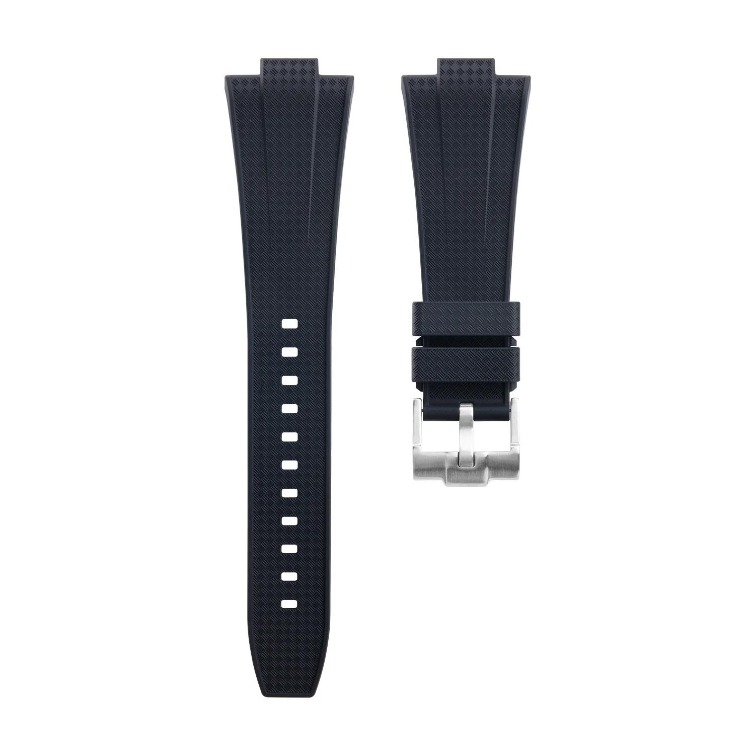 

27x12mm Liquid Silicone Rubber Watchband For Tissot Strap PRX Powermatic PRX T137.407 T137.410 Waterproof Quick Release Bracelet 27X12mm чорний