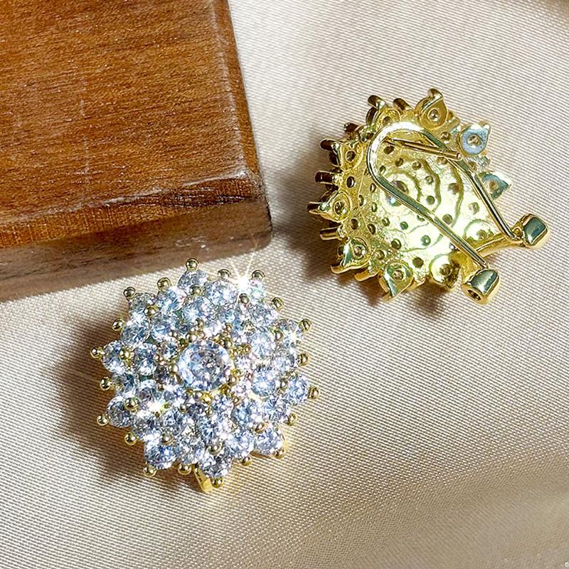 Xiaomi Huitan Flower Shaped Women Stud Earrings Party Daily Engagement Trendy Jewelry Inlaid Shiny CZ Wedding Versatile Accessories