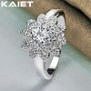 925 Silber Große Blume Kristall 7-10 Ring Charm Zubehör Für Frauen Schmuck