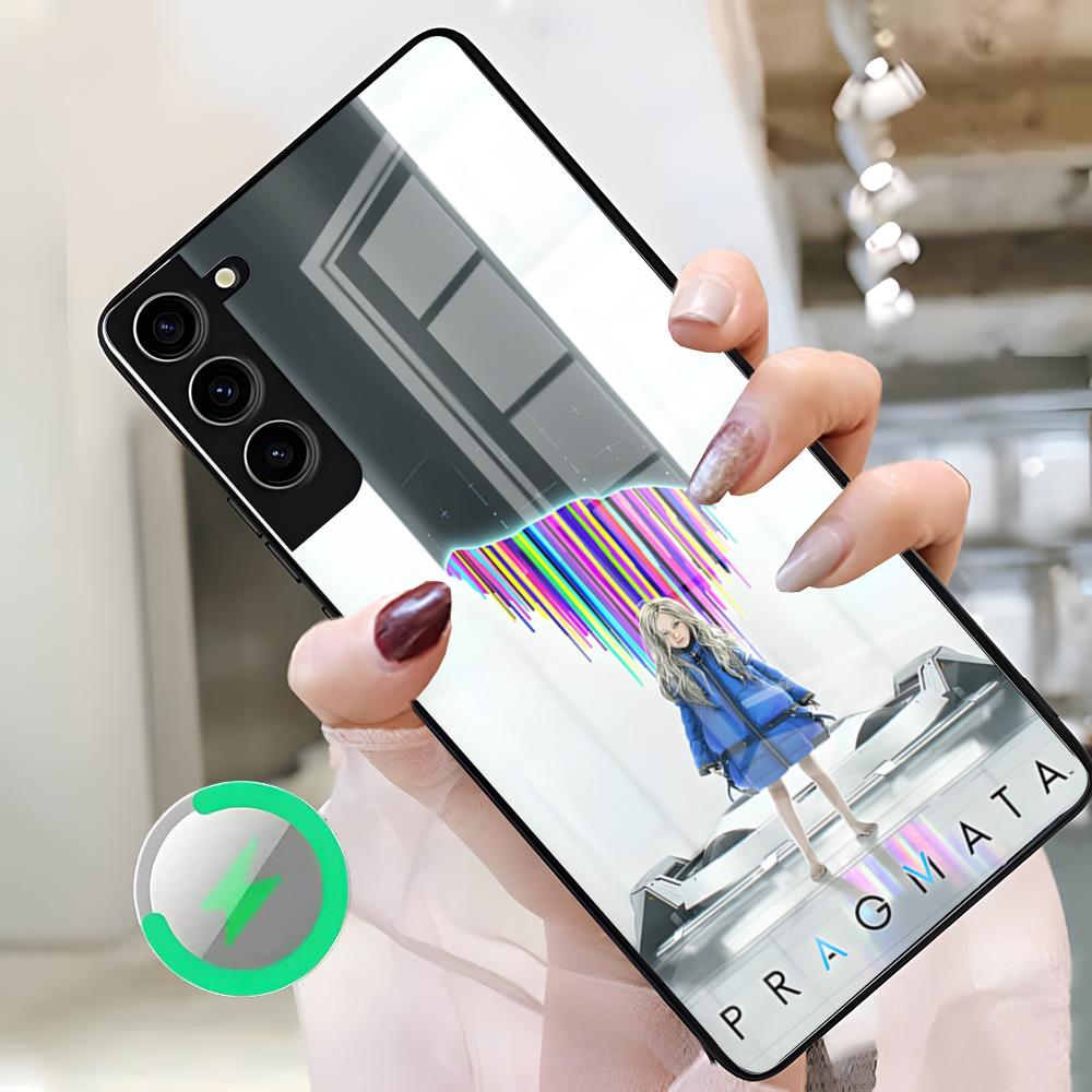 

Чехол-книжка P-Pragmata для Samsung S26 Ultra S25 Edge S23 S22 S21 S20 Ultra Plus S24 Fe A25 Магнитная стеклянная крышка Samsung S24