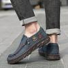 Men's Leather Boots Zipper Low Top Casual Shoes Outdoor Driving Handmade Shoes 39-48