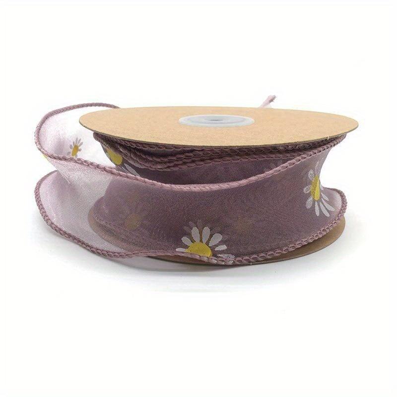 DIY Trim Ribbon for Bows 10 Yard Cake Gift-wrapped Bow Hand-decorated 9m*4cm Floral Edge Wave Ribbon Yarn Daisy Ribbon