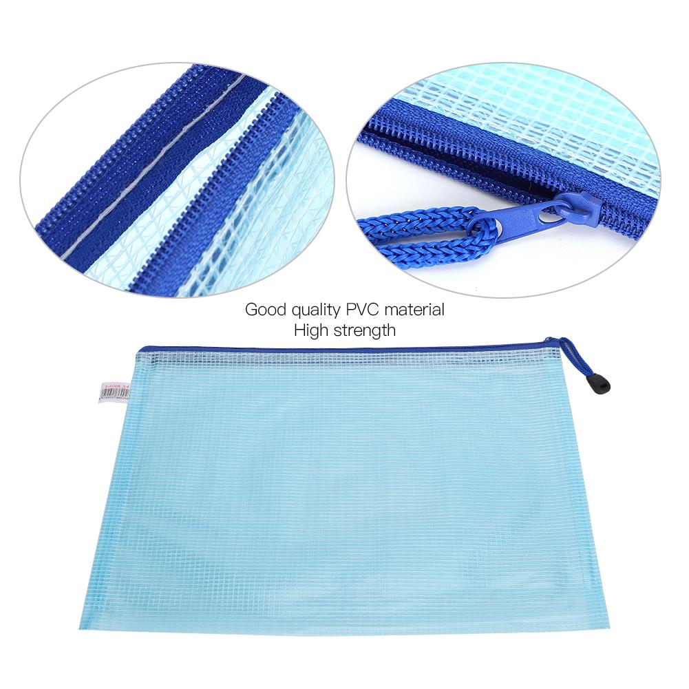 10pcs Mesh   Bag   File Folder PVC Transparent Information Pack Document
