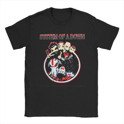 Harajuku Punk Rock Band System Of A Down T-Shirt Men's O-neck Short Sleeve Tops  Cotton Summer TopsTops