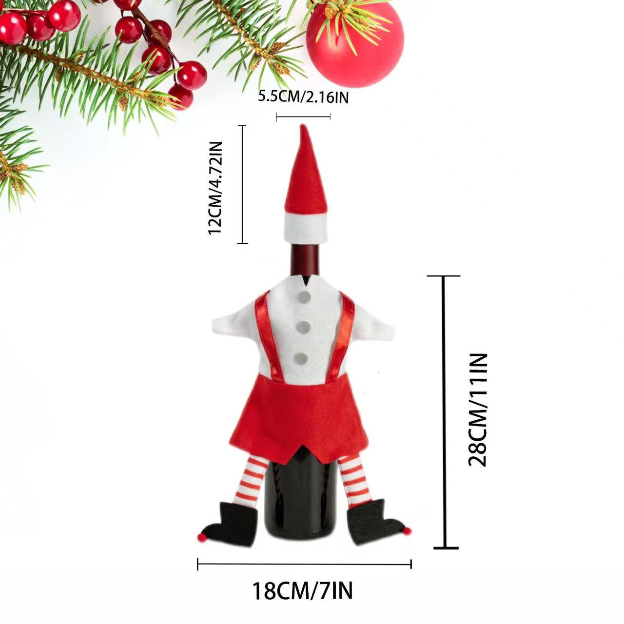 Christmas Snowman Wine Bottle Cover & Bag - Festive Red Wine & Champagne Sleeve Decorations