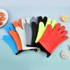 Heart-Shaped Silicone Insulated Oven Mitts: Cotton-Padded, Heat-Resistant, Five-Finger Design for Cooking and Baking.