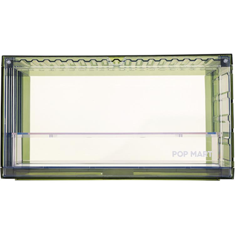 New POP MART Interlocking Display Case HD Transparent Green Model Accessories 1221129003-1