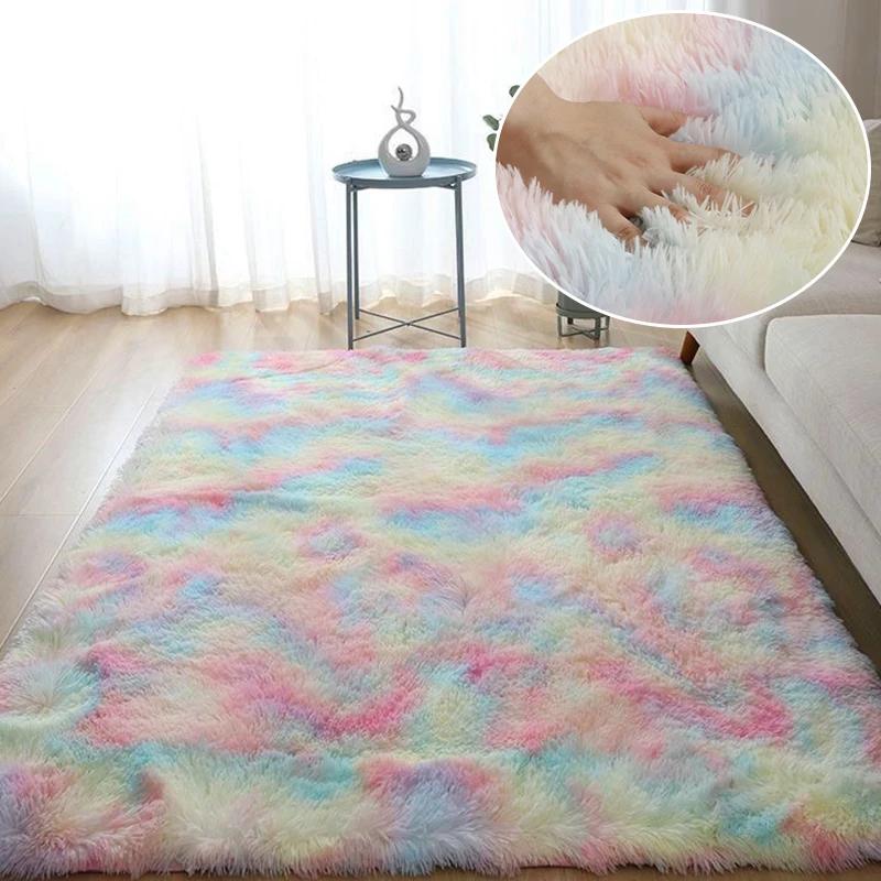 Fall and Winter Tie-dye Shaggy Carpet Home Living Room Bedroom Sofa Cushion Coffee Table Cushion Bedside Rug Carpet