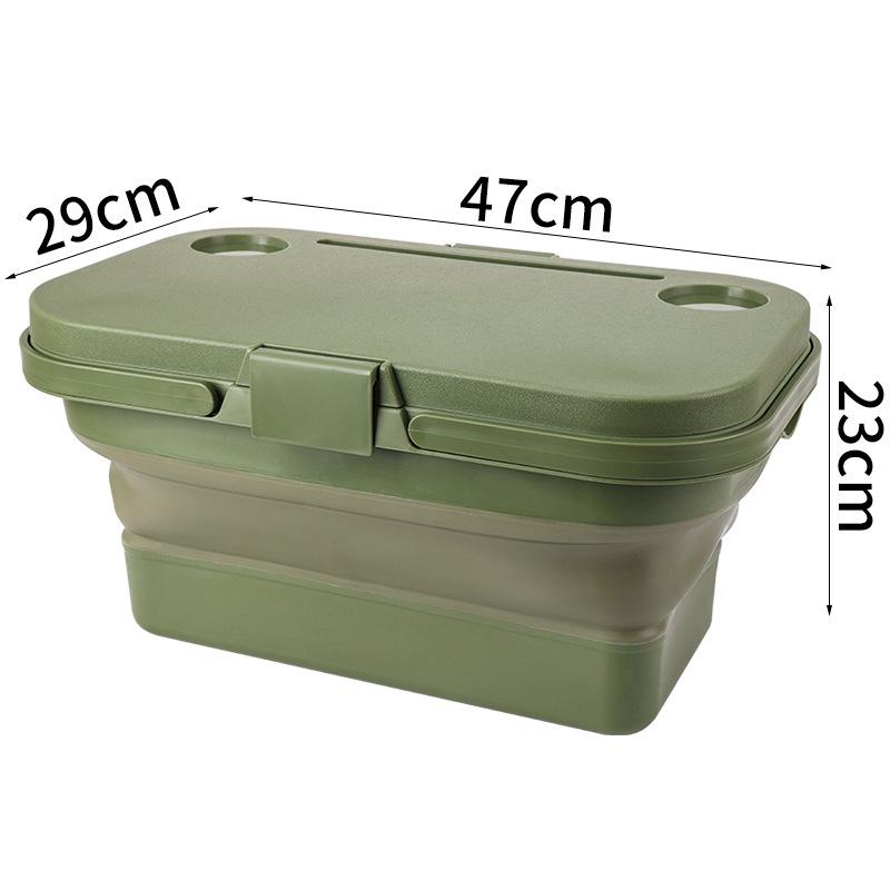 Japanese DOD Style Multi-Functional Foldable Picnic Basket with Lid - Convenient and Portable for Outdoor Camping