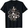 Grappige Octopus Steampunk Hoge Hoed Koffiekop Zakhorloge T-shirt