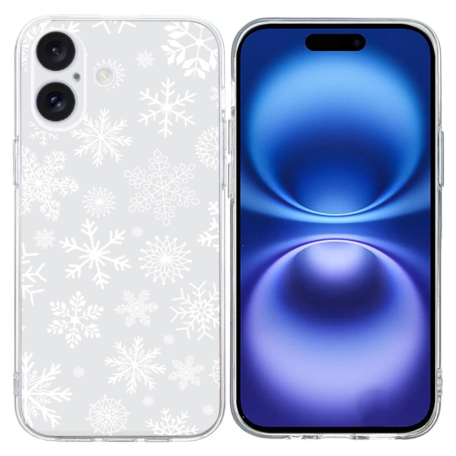 For iPhone 16 Plus Case Christmas Pattern Print Soft TPU Phone Protector B