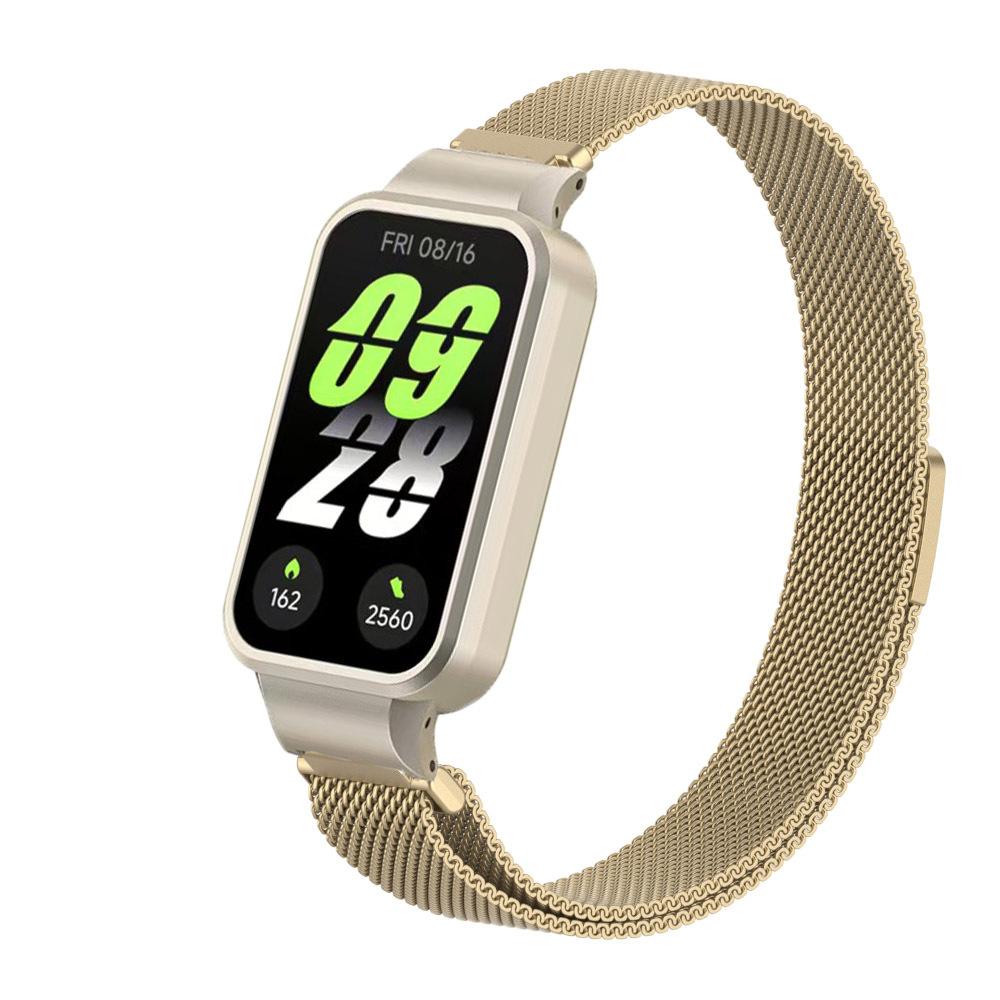 Xiaomi Smart Band 9 Active İçin Milan Kordon Metal Koruyucu Kılıf Tampon Manyetik Halka Bileklik Redmi band 3Watch İçin