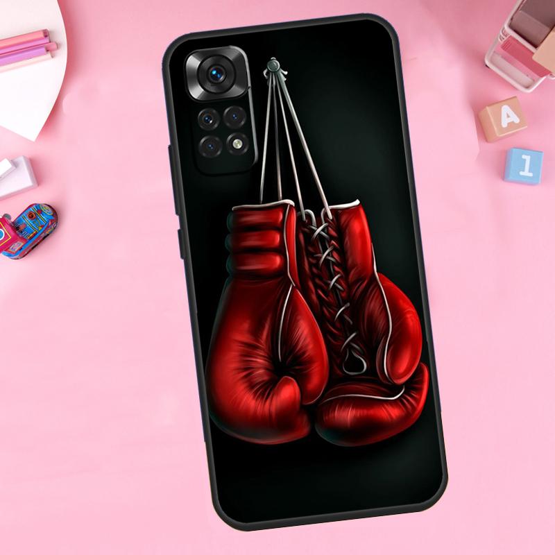 Boxing Gloves For Xiaomi Redmi Note 14 10 11 12 13 15 Pro Plus Phone Case For Redmi 15C 14C 10C 12C 13C 15