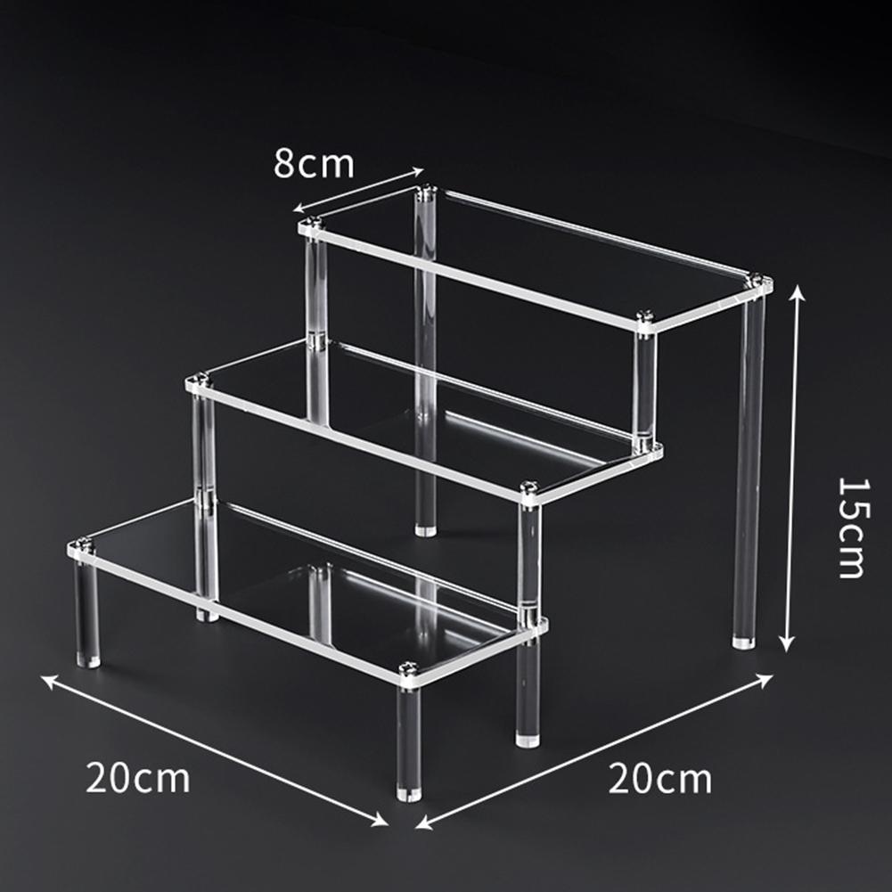 1-3 Layers Acrylic Display Stand Clear Display Riser Perfume Figurine Transparent Storage Rack Anime Figures Cupcake Shelf