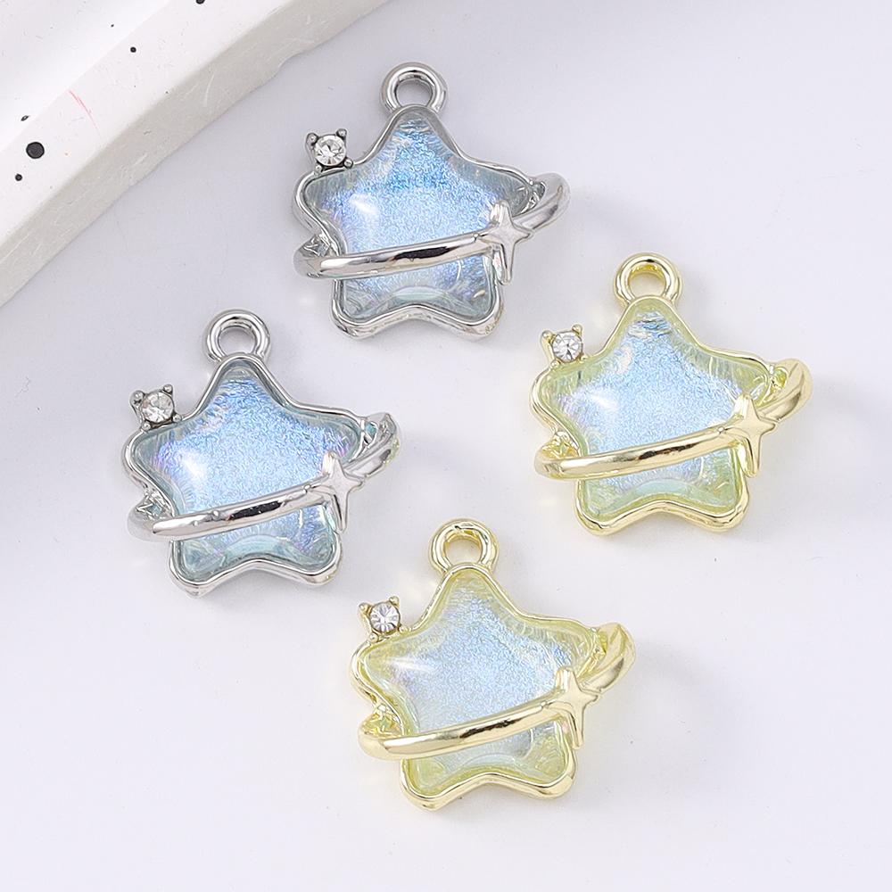5pcs Cute Crystal Star Charms Pendant for Jewelry Making Necklace Earrings Bracelet DIY Handmade Accessories