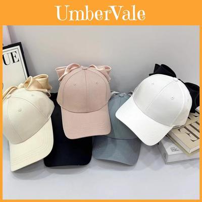 Cappellino da Baseball in Cotone Primavera Estate con Grande Fiocco e Ampia Visiera Parasole per Donna
