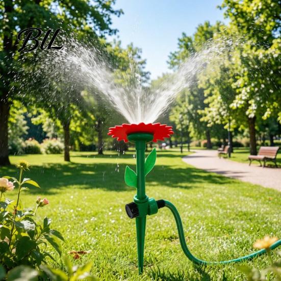 High-quality Plastic Sprinkler Sunflower Lawn Garden Hose with Spike Base Adjustable Nozzle Fun Pet Water Toy for Large Area Coverage Irrigation Patio