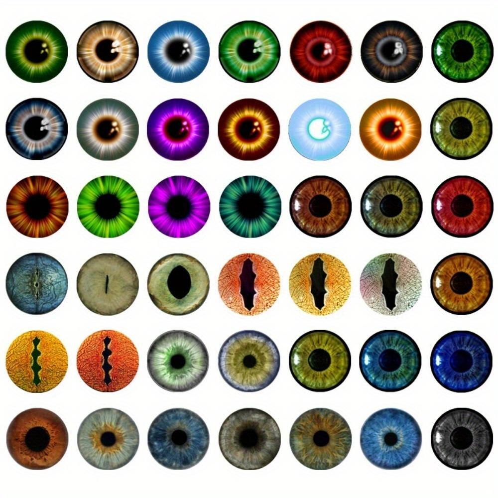 100 Stück 8-12mm Glas Runde Augen Cabochons für Halskettenanhänger Schmuckherstellungszubehör Nagelkunst Dekoration