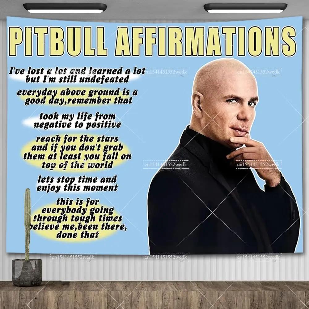 Mr Worldwide Dice To Live Laugh Love Telo da Parete MR 305 Pitbull Meme Telo da Parete Grande Tessuto Appeso a Parete Teli Tappetini Yoga