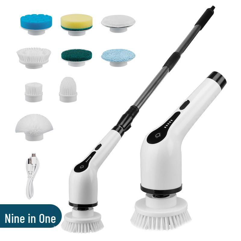 

Беспроводная электрическая щетка для уборки 7-в-1 с выдвижной длинной ручкой для ванной комнаты и пола