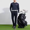 FILA Golf Series Letter Print Golf Elite Long Sleeve Knit Top Men tops Deep-Black A11M345401F-BK