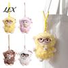 Soft Curly Plush Charm Sheep Doll Pendant for Bags And Keys, Stuffed Animal Keychain Kawaii Accessory with Bow Glasses Accessories, Cute Hanging