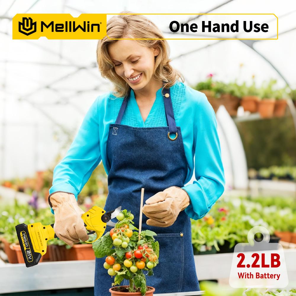 MELLWIN 30mm Brushless Electric Pruning Shears Cordless Fruit Tree Branches Cutter Garden Scissors For Makita 18V Battery Pin