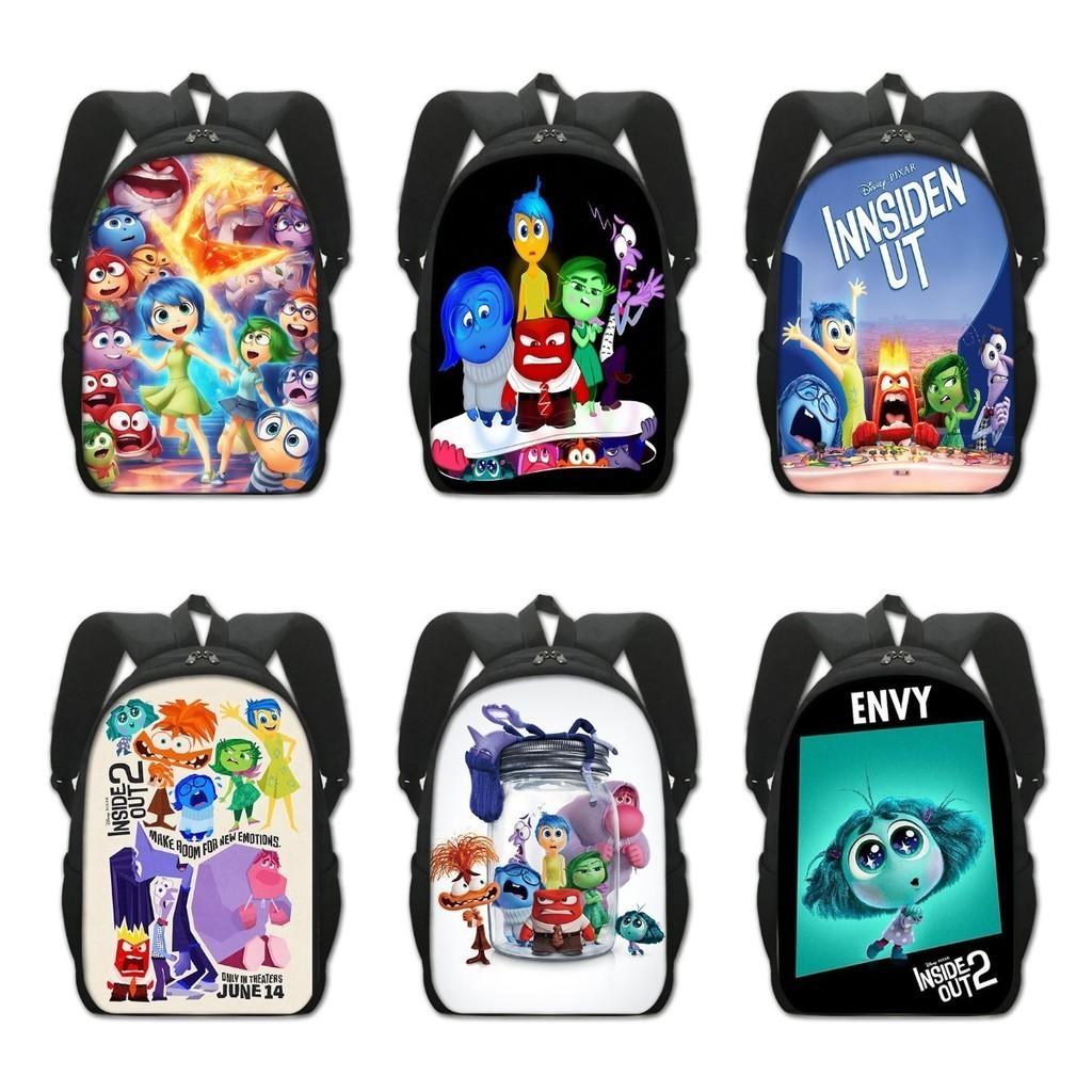 Adorable Inside Out 2 Cartoon Backpack For Kids Spacious Polyester School Bag