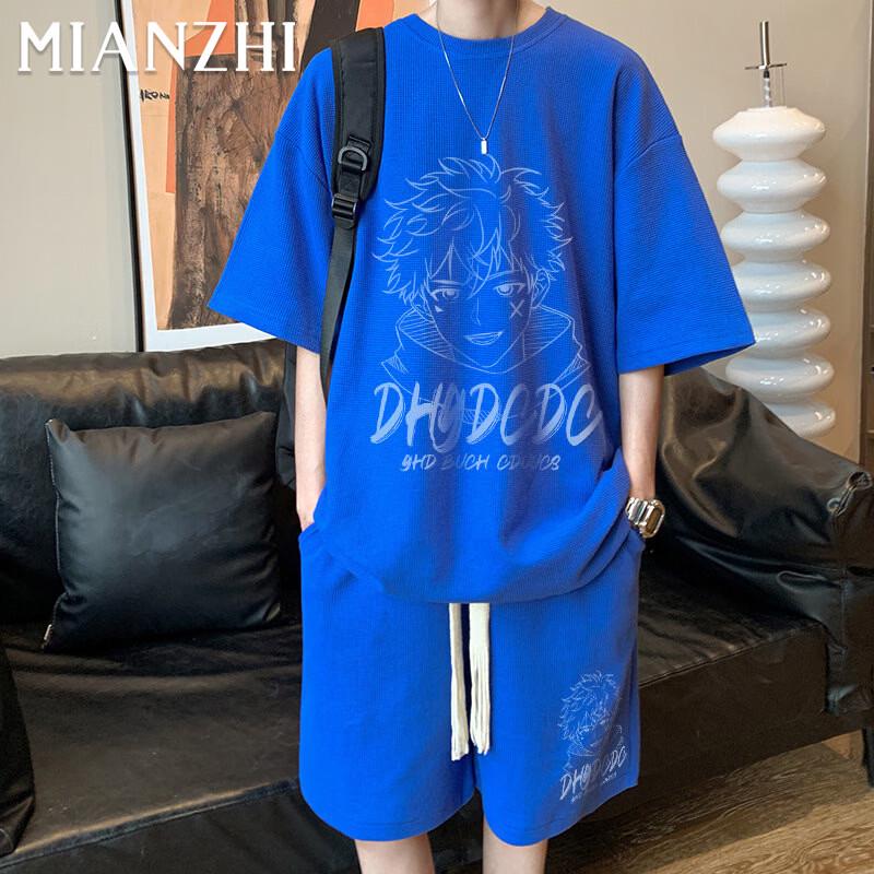 Men s Summer Loose T-Shirt & Shorts Sportswear Set XL
