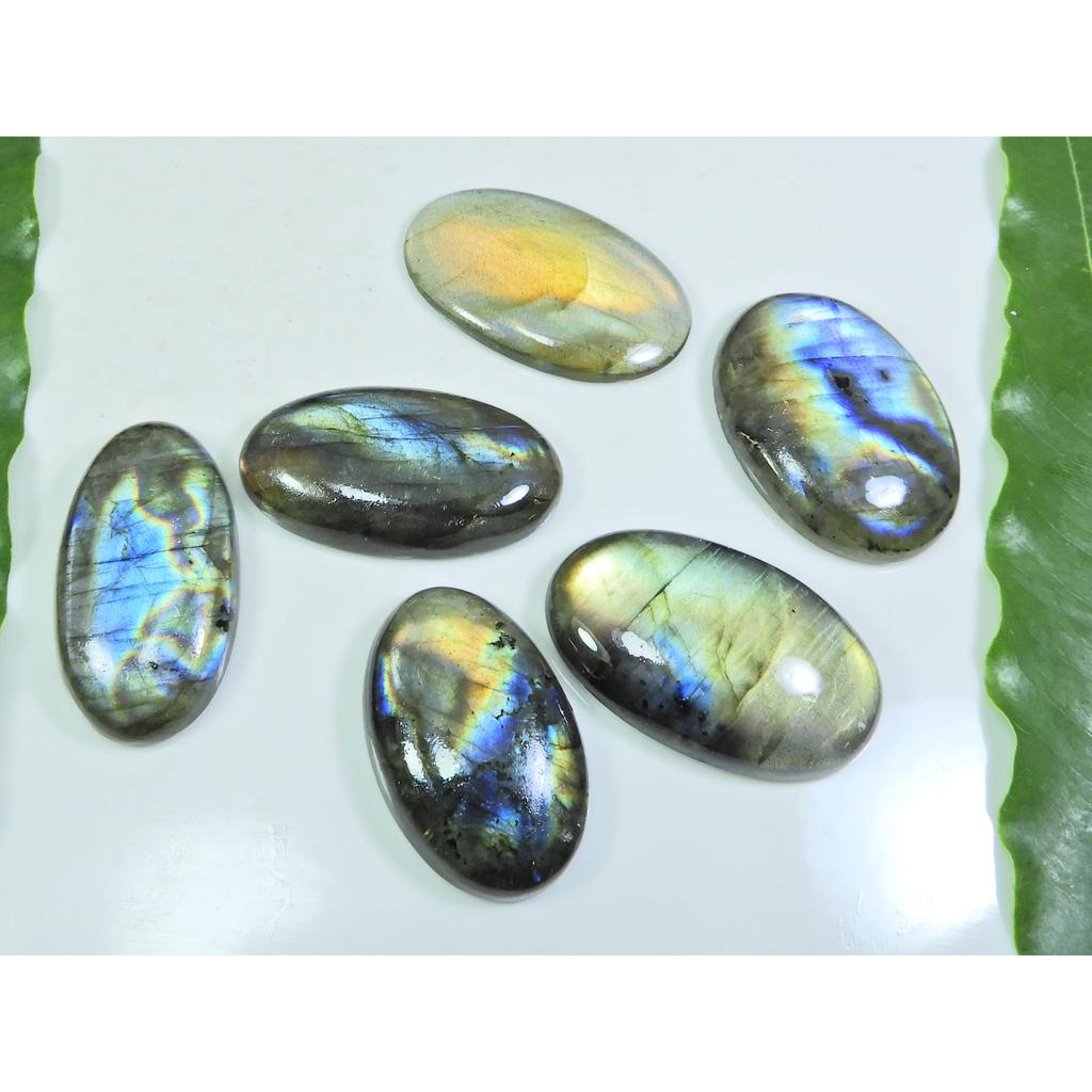 21X32-24X34MM Natural Multi Purple Labradorite Oval Cabochon Gemstone 6Pcs LL-946