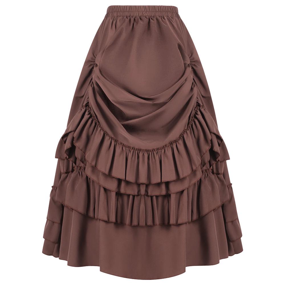 Retro Gothic Victorian Style Women's Dress with Renaissance Mini Skirt