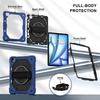 For iPad Air 13 (2025)/(2024) Case Silicone + PC Kickstand Tablet Cover with Handy Strap, Shoulder Strap