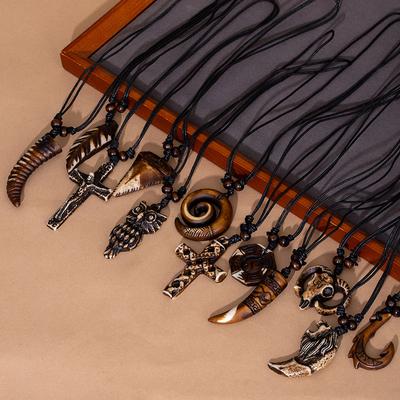 Minority Style Pendant, Cow Head Yak Bone Carving Pendant, Men'S And Women'S Necklace, Sweater Chain, Travel Commemorative Jewelry