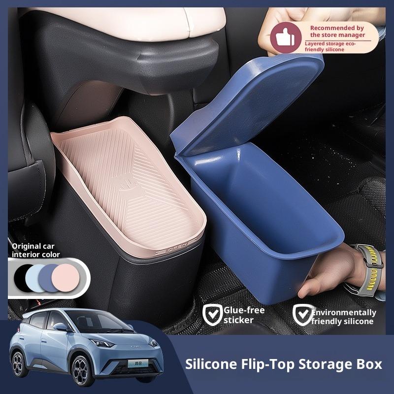 For BYD Dolphin Surf/Mini Atto 1 Interior Trash Can Storage Box Rear Seat Storage Box With Layer Miscellaneous