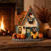 Seasonal Hand-Painted Harvest Cottage Statue Rustic Miniature Farmhouse Ornament