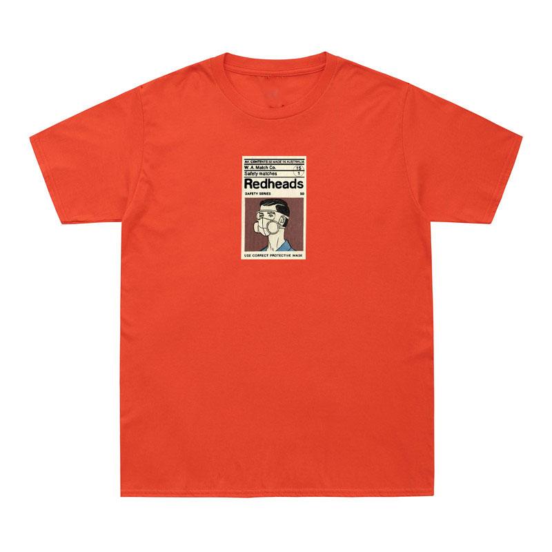 Ins Hot Selling Redheads Mask Print T Shirt Unisex Women 100% Cotton O-Neck Tee Shirt Casual Summer Hip Hop Tees Tops