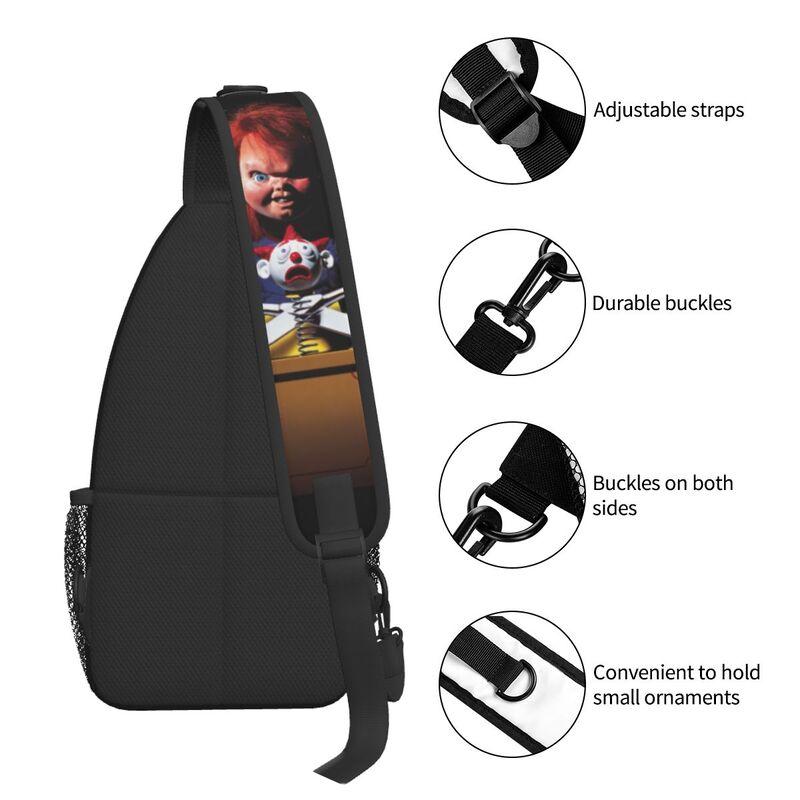 Horror Killer Chucky Sling Crossbody Chest Bag Men Fashion Child's Play Movie Shoulder Backpack for Travel Cycling