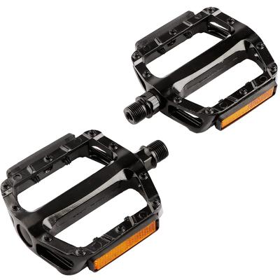 AVASTA Bicycle Pedal Aluminum Alloy Flat Pedal with Reflector Mountain Bike Aluminum Pedals MTB Cross Bike Road Bike Pedals Large Area Spike Core