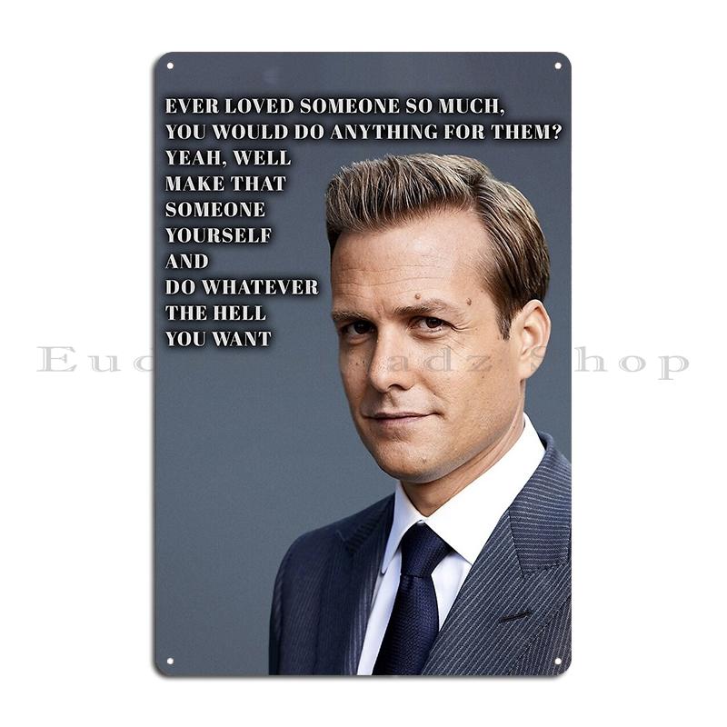 Harvey Specter Metallskylt Dekoration Vardagsrum Klubb Fest Skyltar Harvey Specter Bleckskylt Affisch