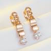 New Glossy Long Dangle Earrings For Women Luxury  Rose Gold Color Natural Zircon Earring Vintage Fine Daily Jewelry