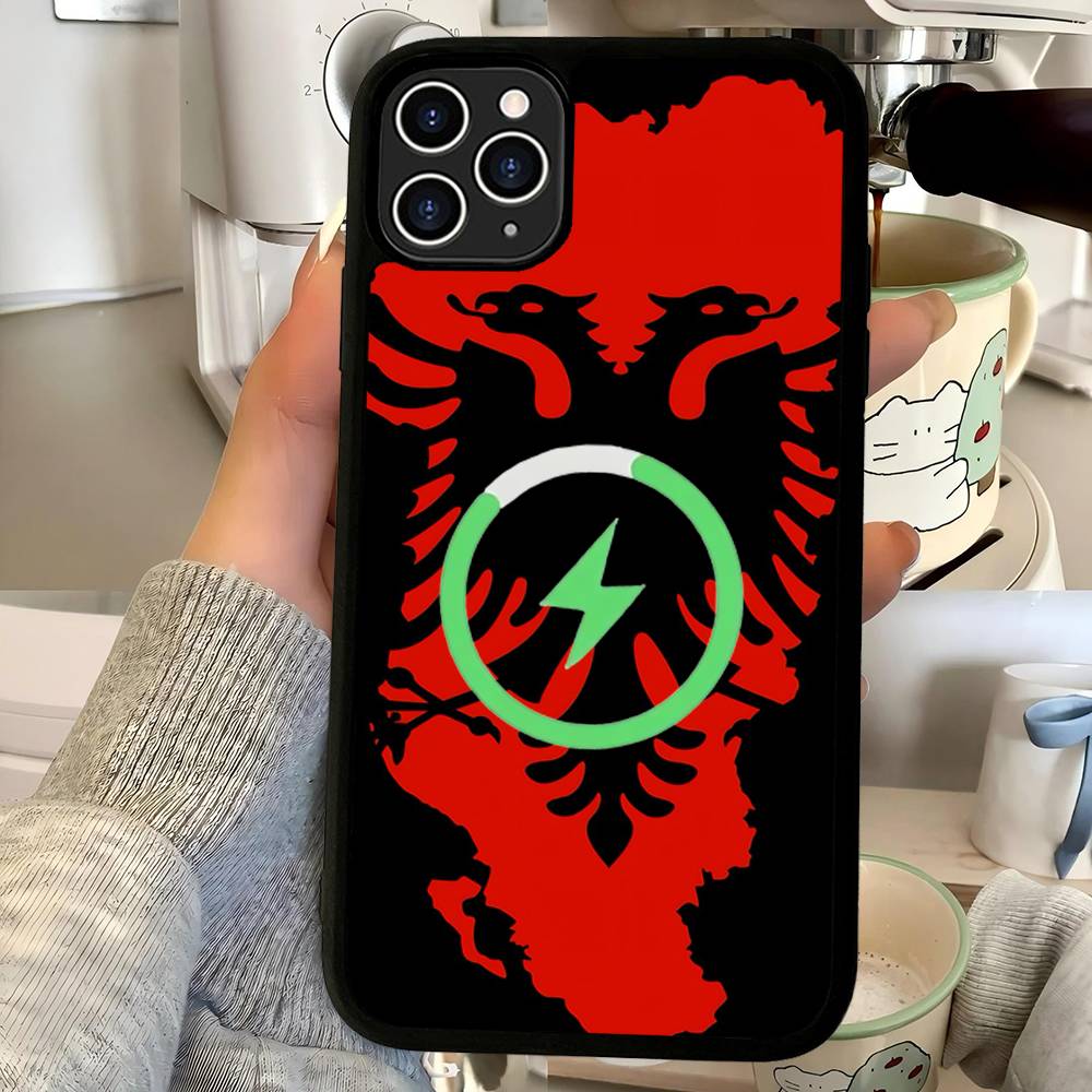Albania Flag Eagle Logo For Magsafe Magnetic Phone Case For IPhone 17 16 Pro Max 15 Plus 14 13 12 11 Cover