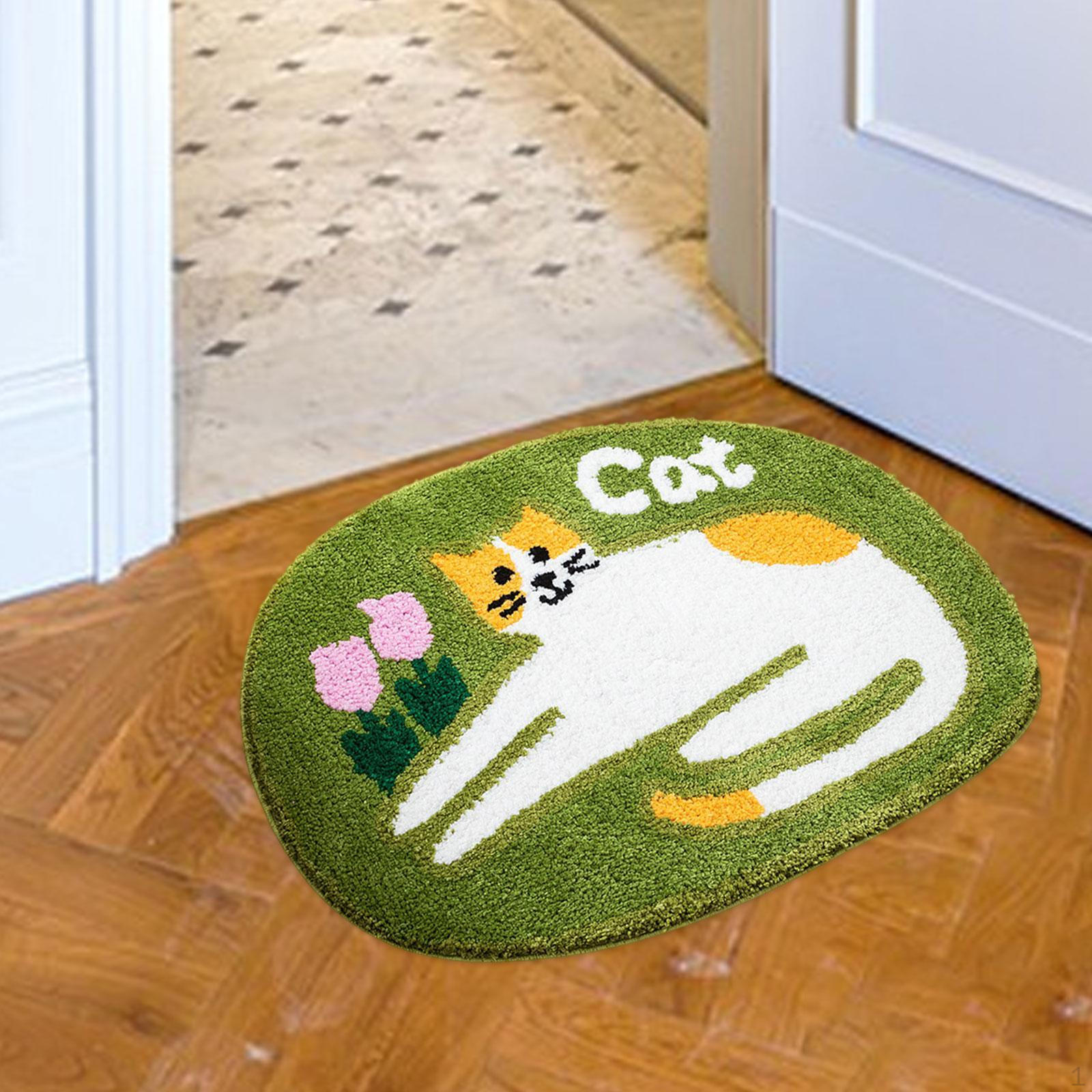 

Коврик для двери с изображением животных, приветственный коврик, удобный декоративный коврик для ванной комнаты, декоративная зона с флокированием Cat