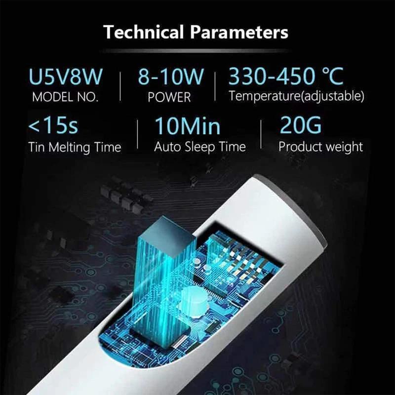 Portable Soldering Iron Set USB Rechargeable Mini Soldering Pen For DIY Manual Repair Welding Three Temperature Settings