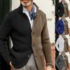 Herre Cardigan Fargeblokkert Slim-Fit Ståkrage Langermet Strikket Yttertøy